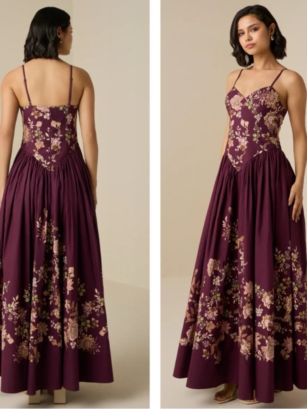 HEMANT & NANDITA Savi Floral Maxi Dress Size Small